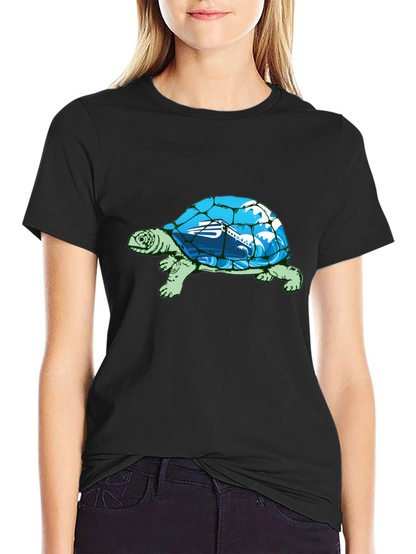 Camiseta Negra con Diseño de Tortuga Marina