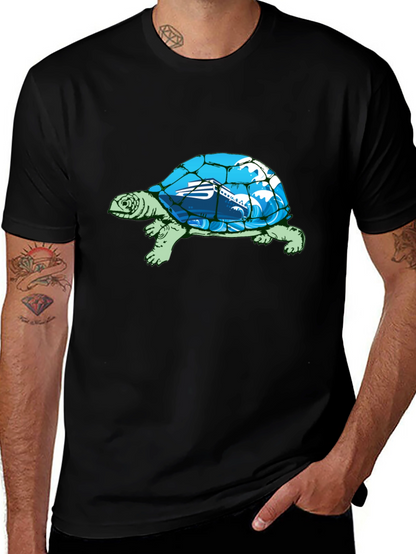 Camiseta Negra con Diseño de Tortuga Marina