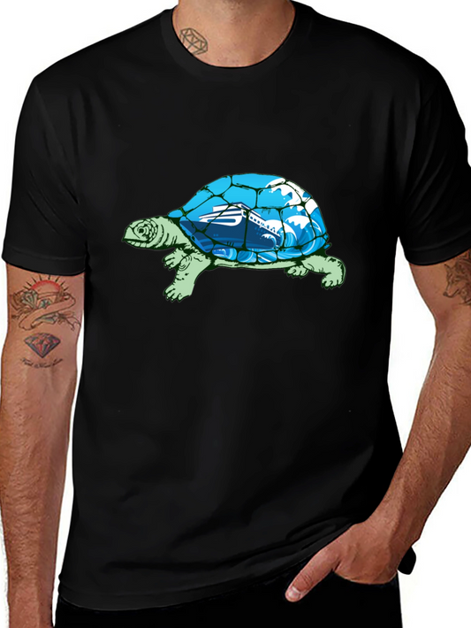 Camiseta Negra con Diseño de Tortuga Marina