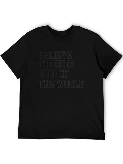 Camiseta Negra: Cree en lo Bueno