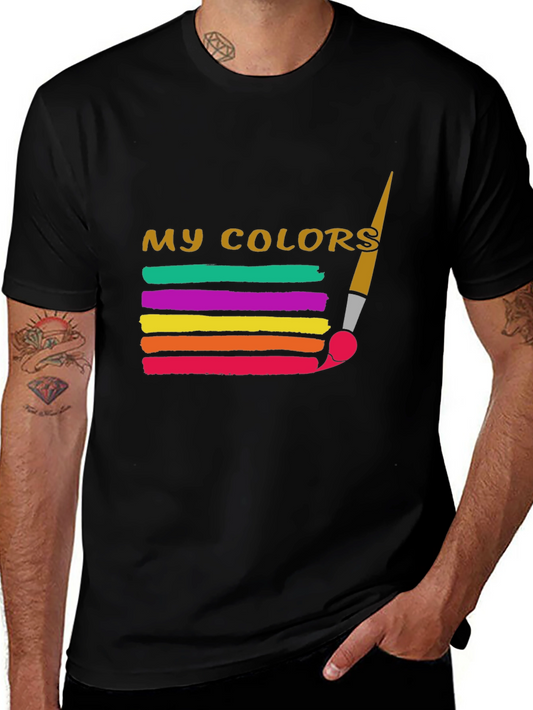 Camiseta Negra con Diseño My Colors