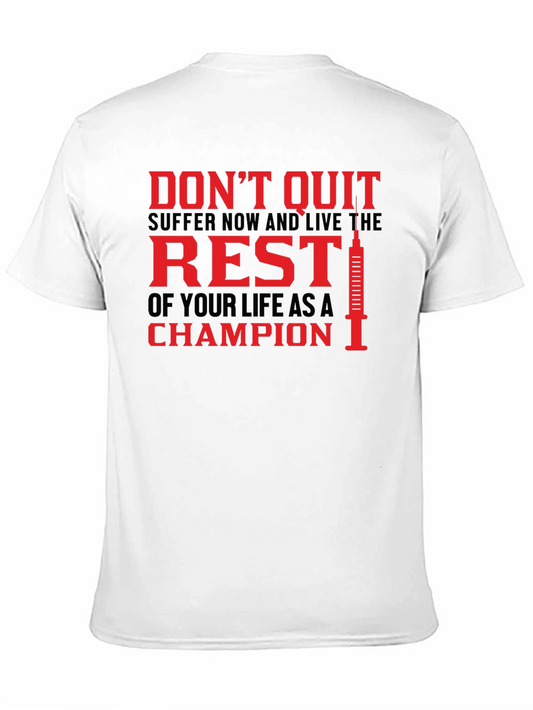 Camiseta Hombre Negra No te rindas vive como un campeón
