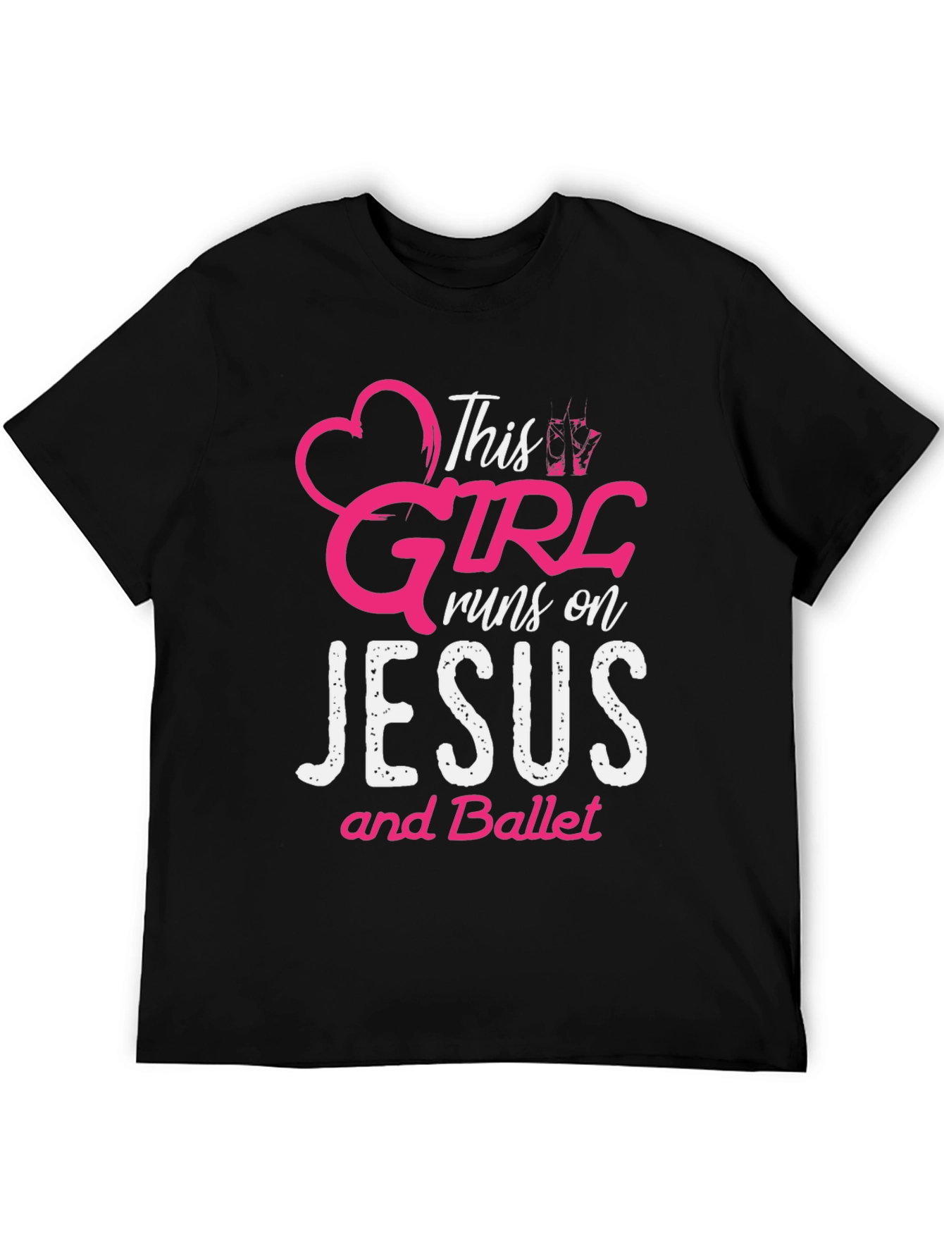 Camiseta Negra: Esta Chica Vive de Jesús y Ballet