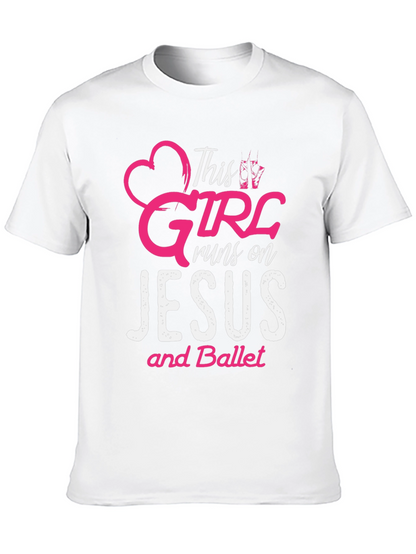 Camiseta Negra: Esta Chica Vive de Jesús y Ballet