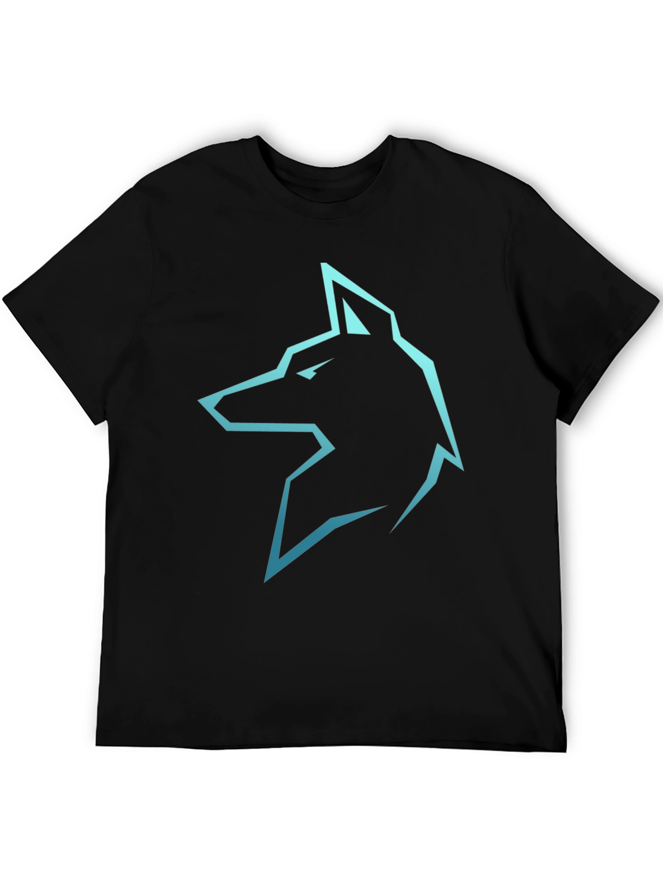 Camiseta Negra con Logo de Lobo Azul