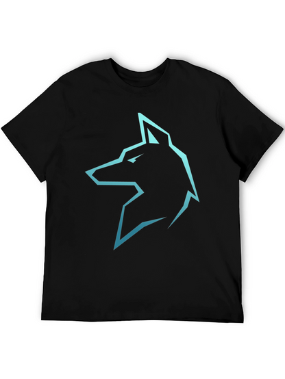 Camiseta Negra con Logo de Lobo Azul