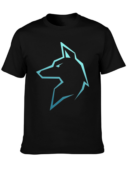Camiseta Negra con Logo de Lobo Azul