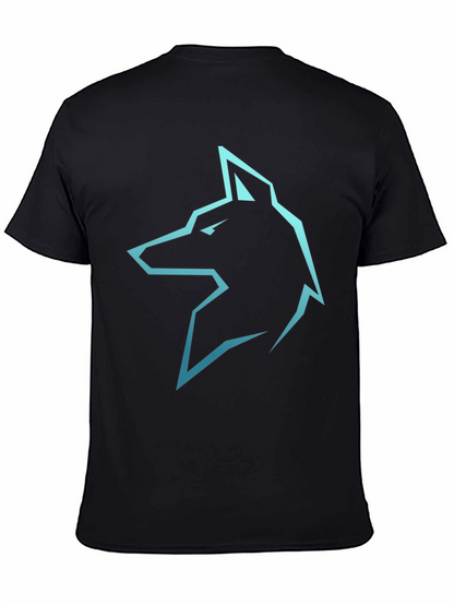 Camiseta Negra con Logo de Lobo Azul