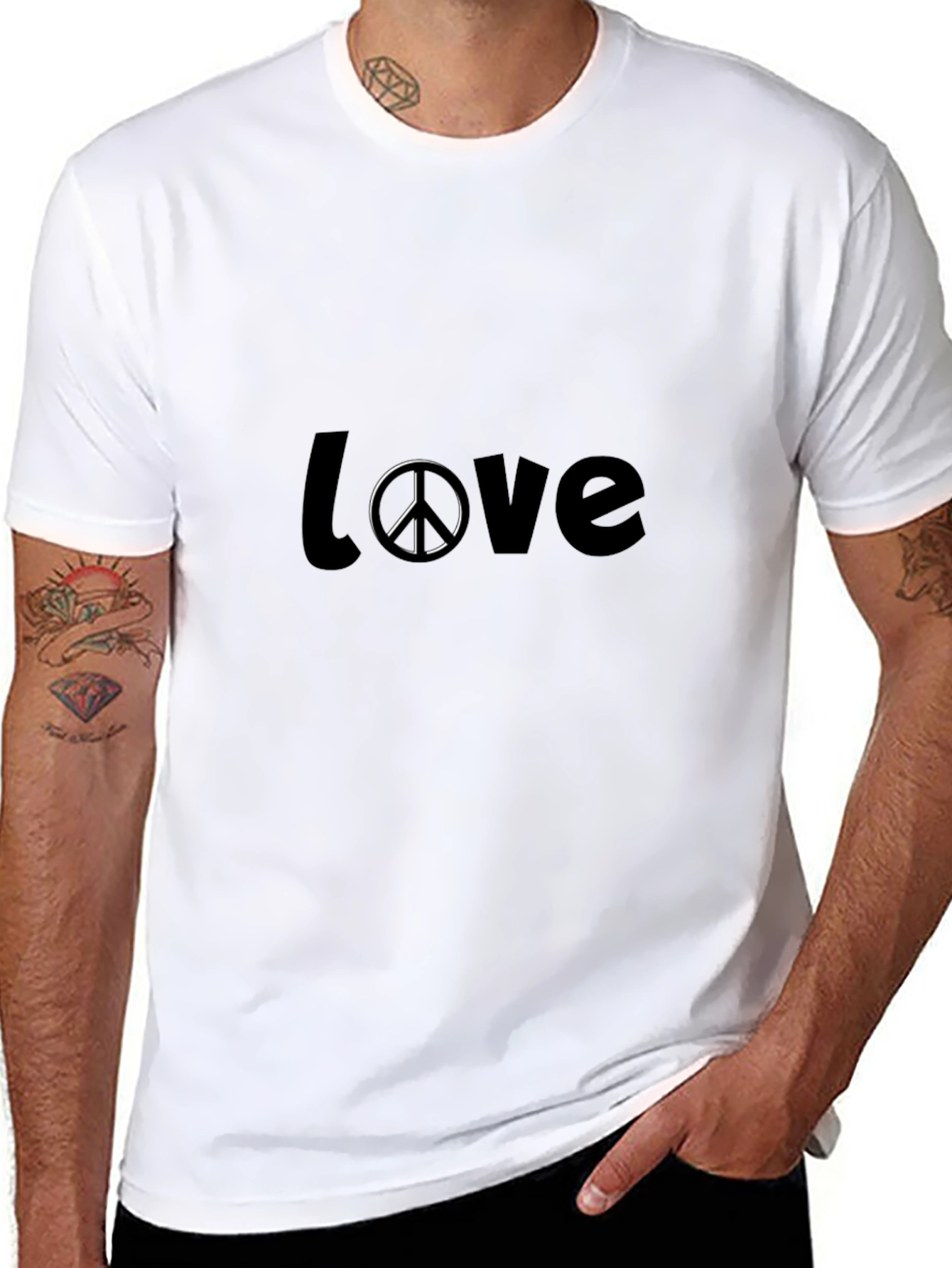 Camiseta Negra Amor y Paz