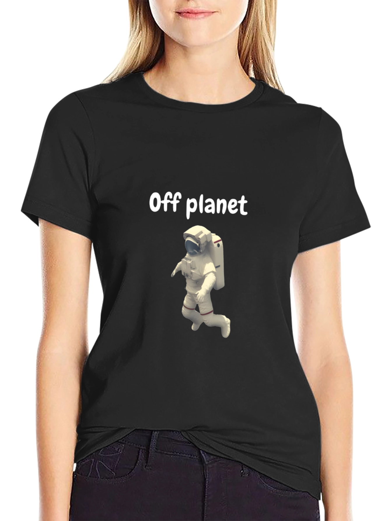 Camiseta Negra Off Planet con Astronauta