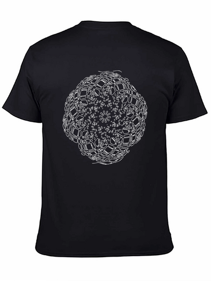 Camiseta Negra con Diseño Abstracto Mandala