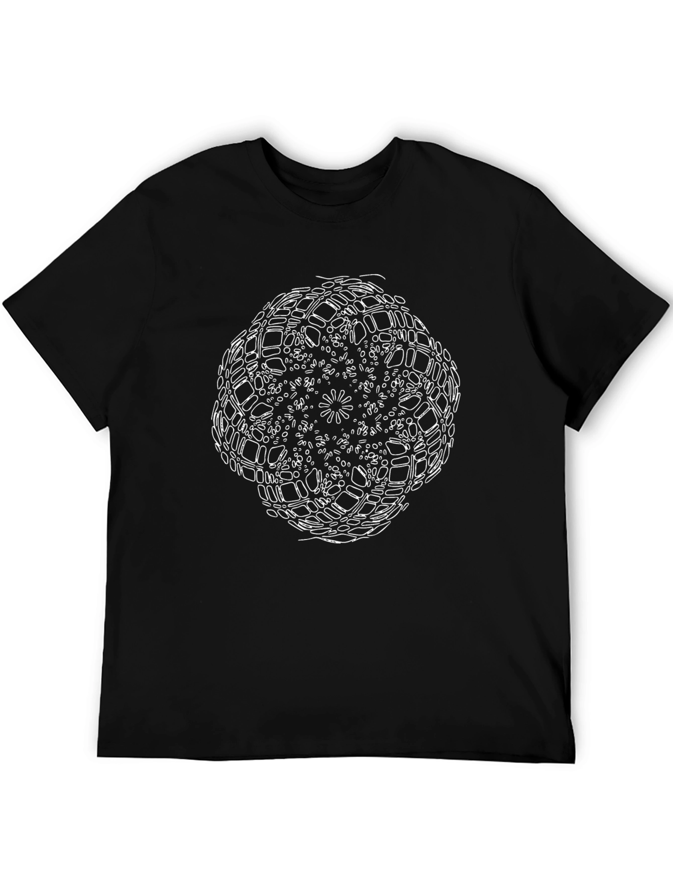 Camiseta Negra con Diseño Abstracto Mandala