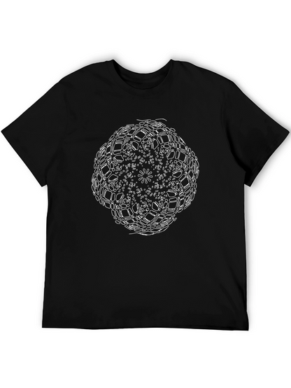 Camiseta Negra con Diseño Abstracto Mandala