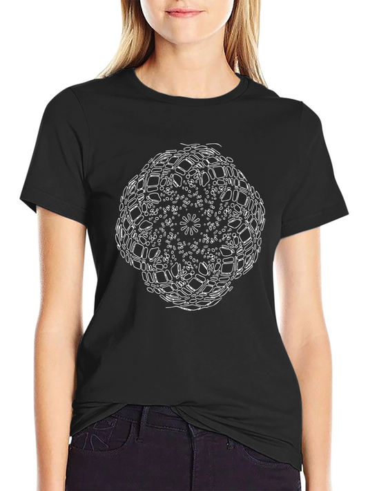 Camiseta Negra con Diseño Abstracto Mandala