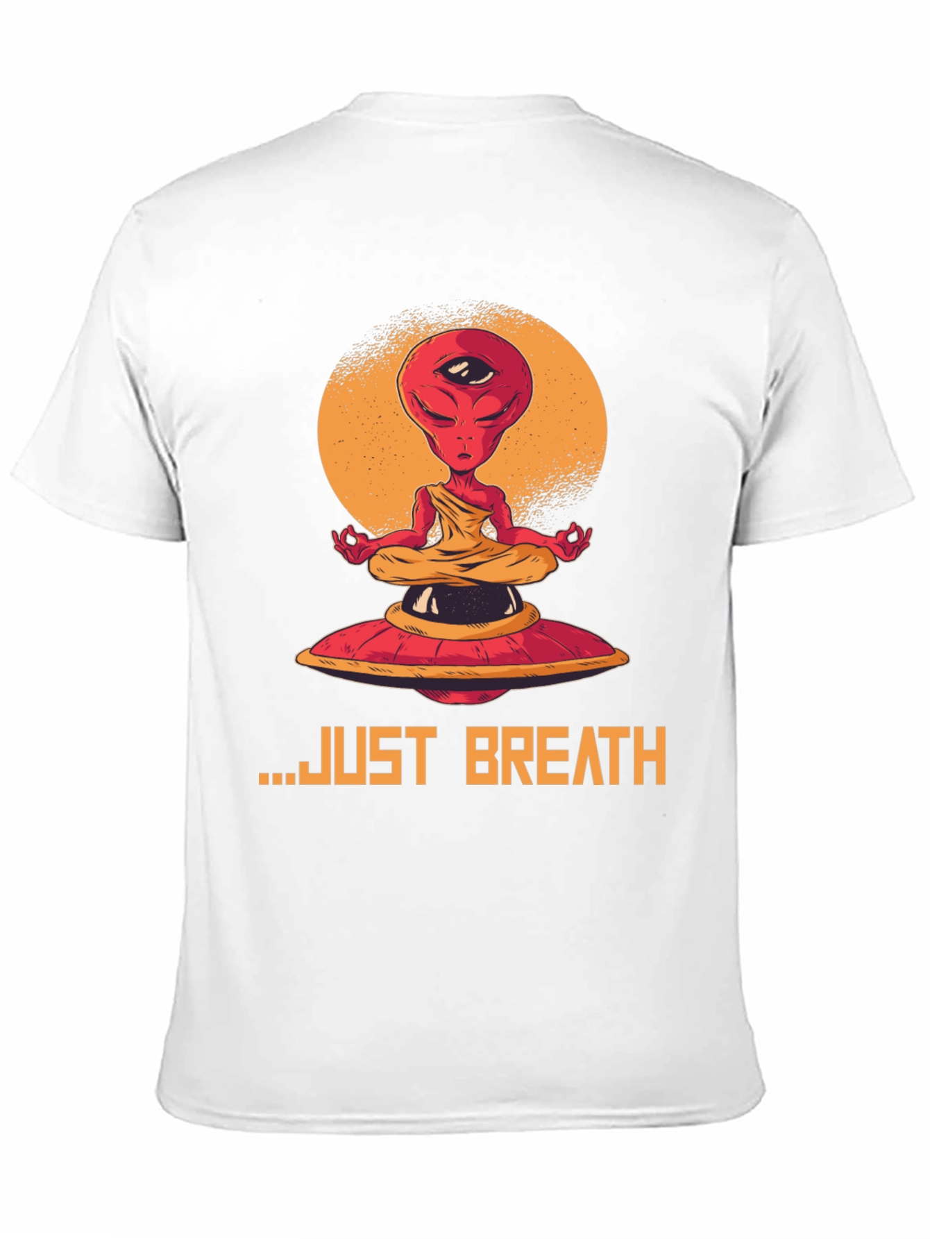 Camiseta Hombre Alien meditando - Just Breathe