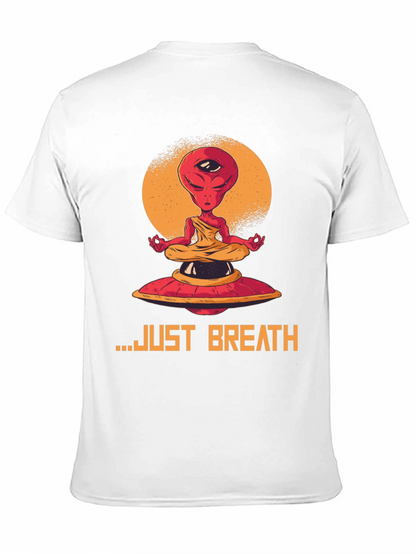 Camiseta Hombre Alien meditando - Just Breathe