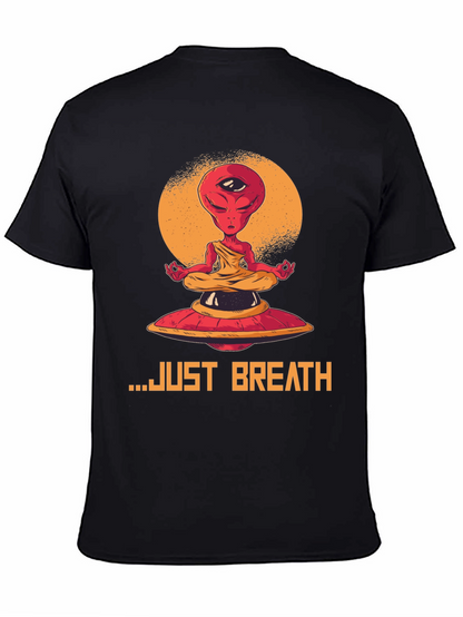 Camiseta Hombre Alien meditando - Just Breathe