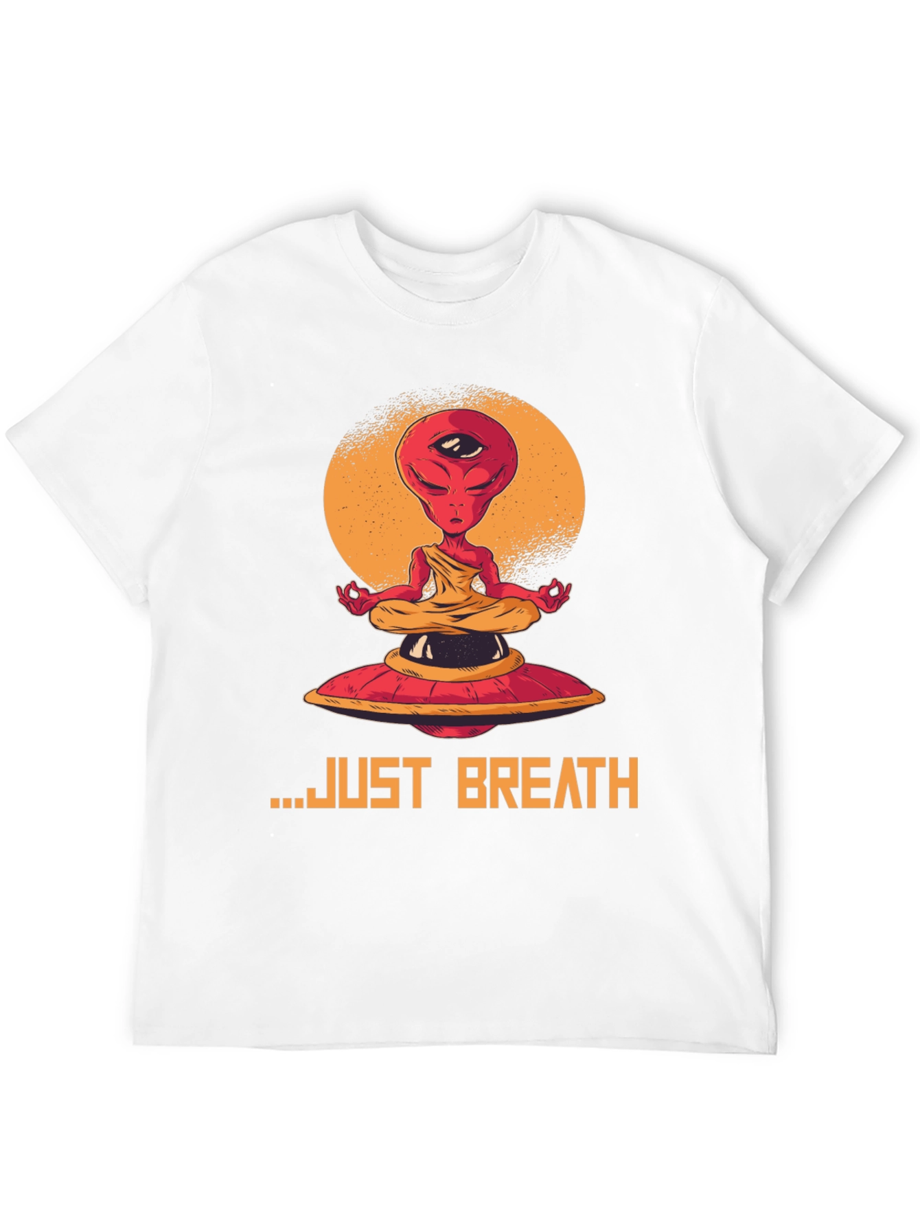 Camiseta Hombre Alien meditando - Just Breathe