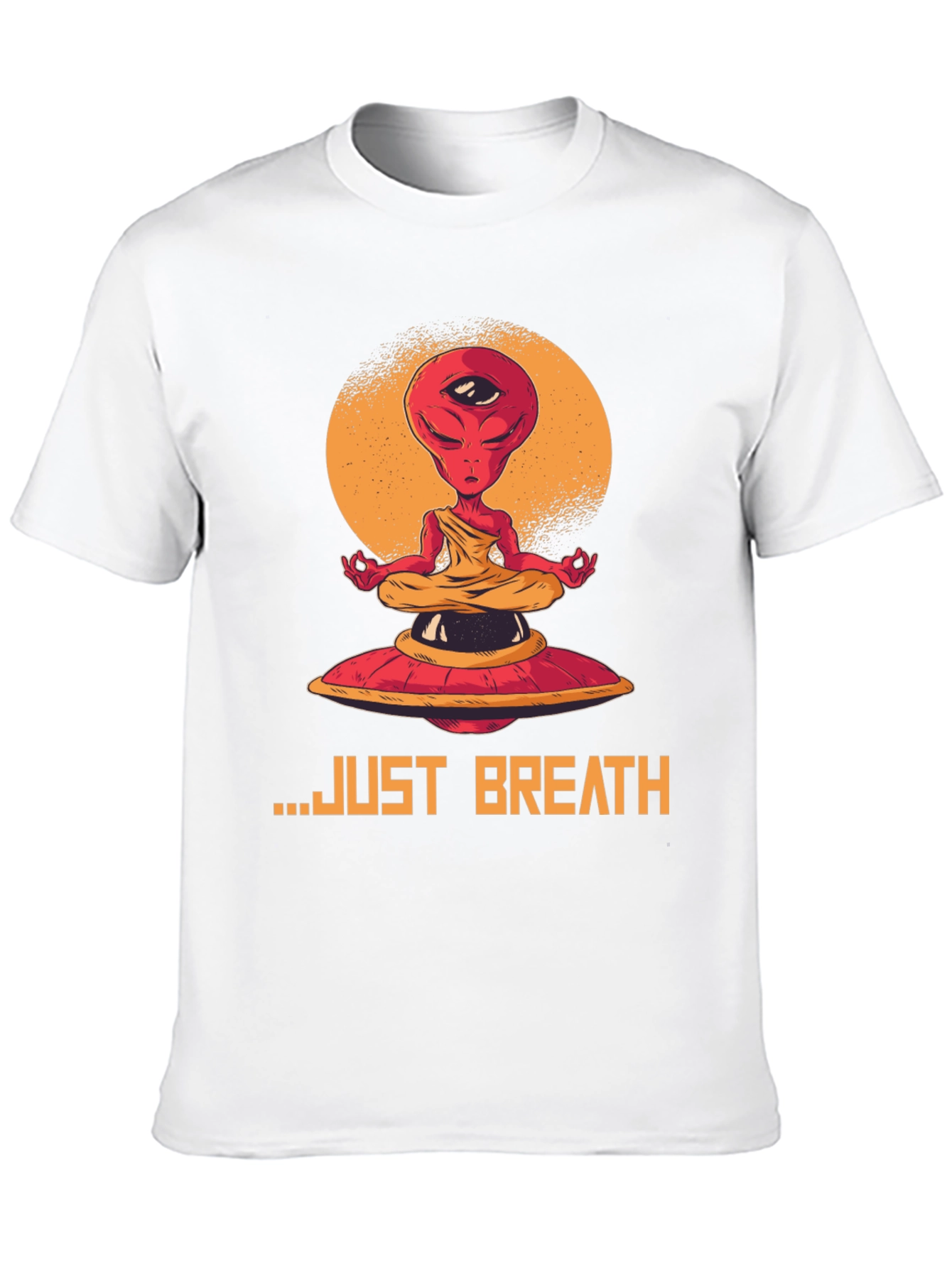 Camiseta Hombre Alien meditando - Just Breathe