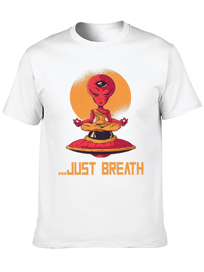 Camiseta Hombre Alien meditando - Just Breathe