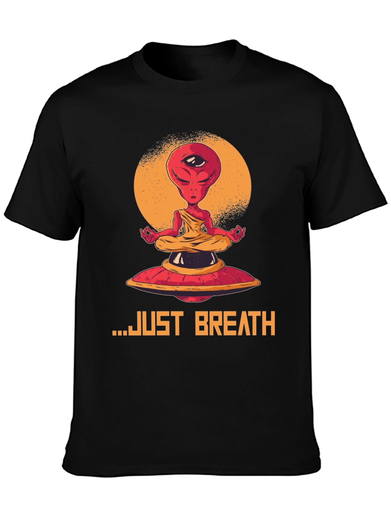 Camiseta Hombre Alien meditando - Just Breathe