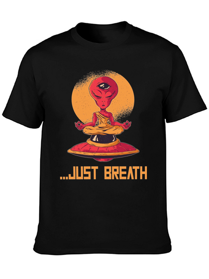 Camiseta Hombre Alien meditando - Just Breathe
