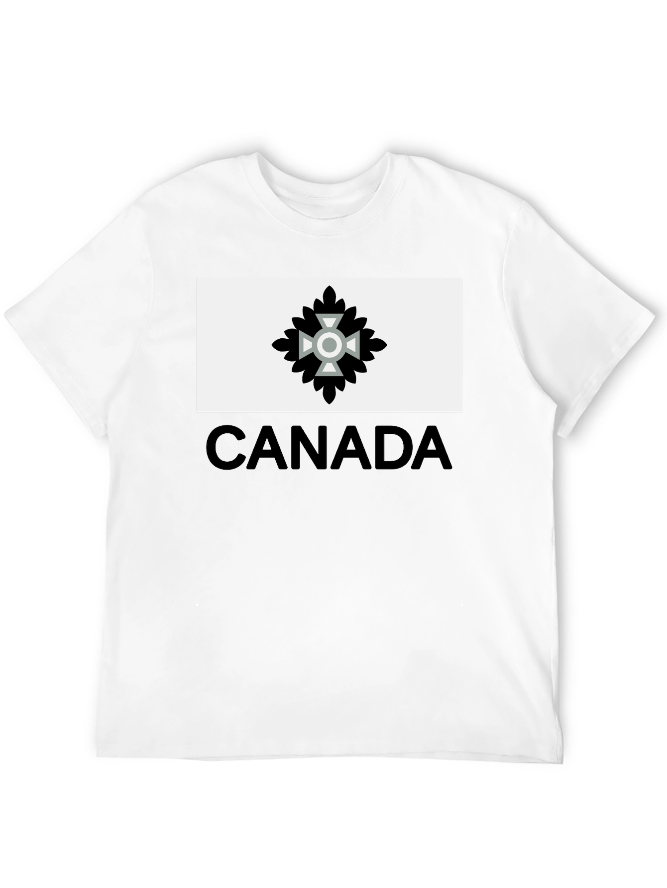 Camiseta Negra Hombre Diseño Canadá Estilizado