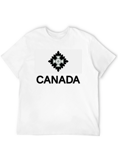 Camiseta Negra Hombre Diseño Canadá Estilizado