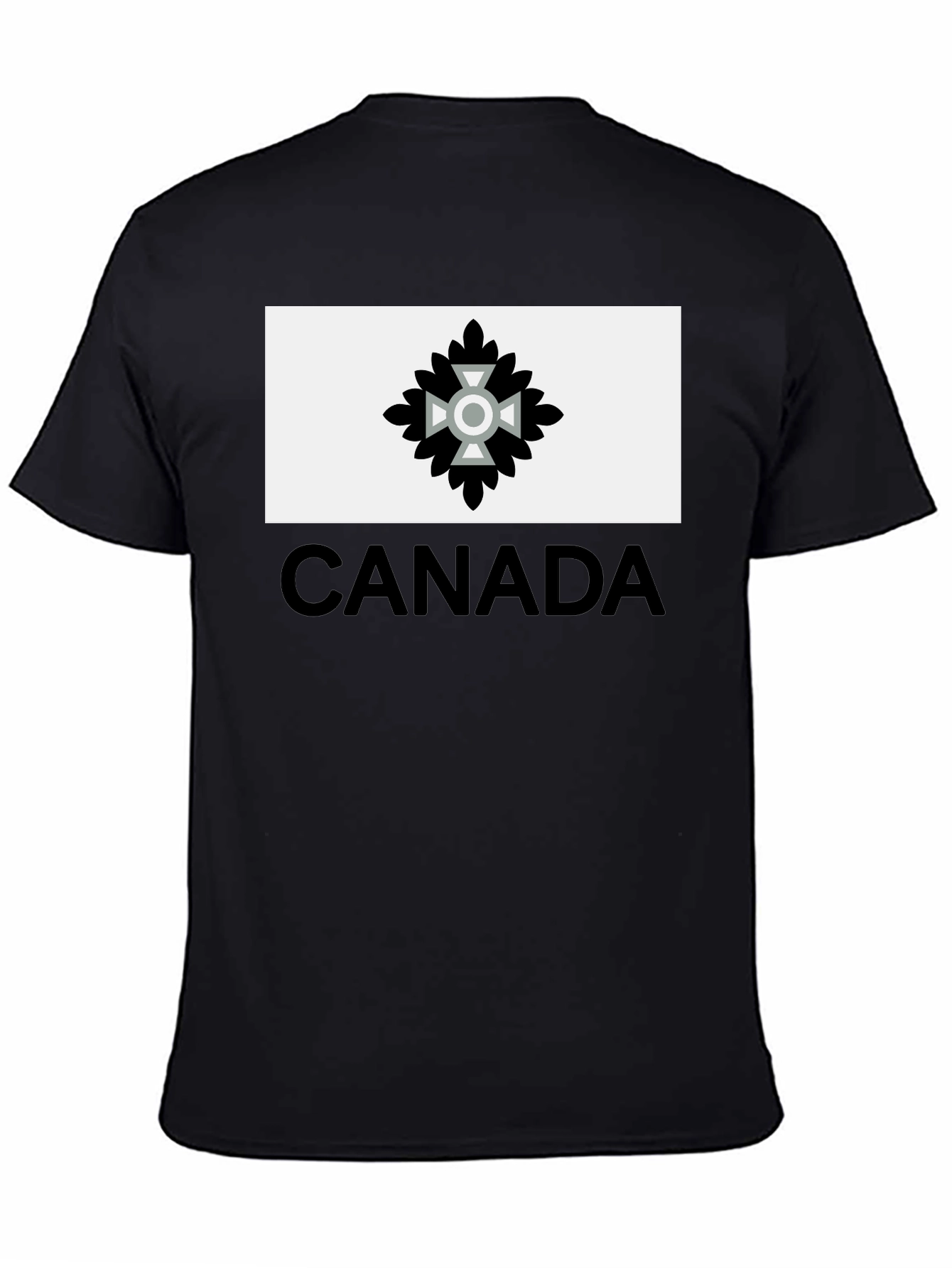 Camiseta Negra Hombre Diseño Canadá Estilizado