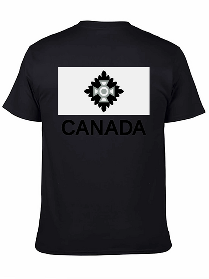 Camiseta Negra Hombre Diseño Canadá Estilizado
