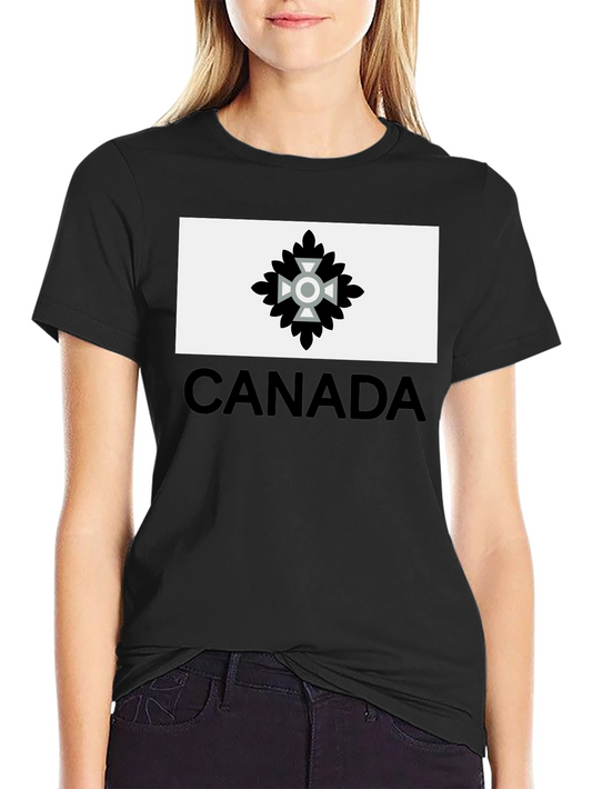 Camiseta Negra Hombre Diseño Canadá Estilizado