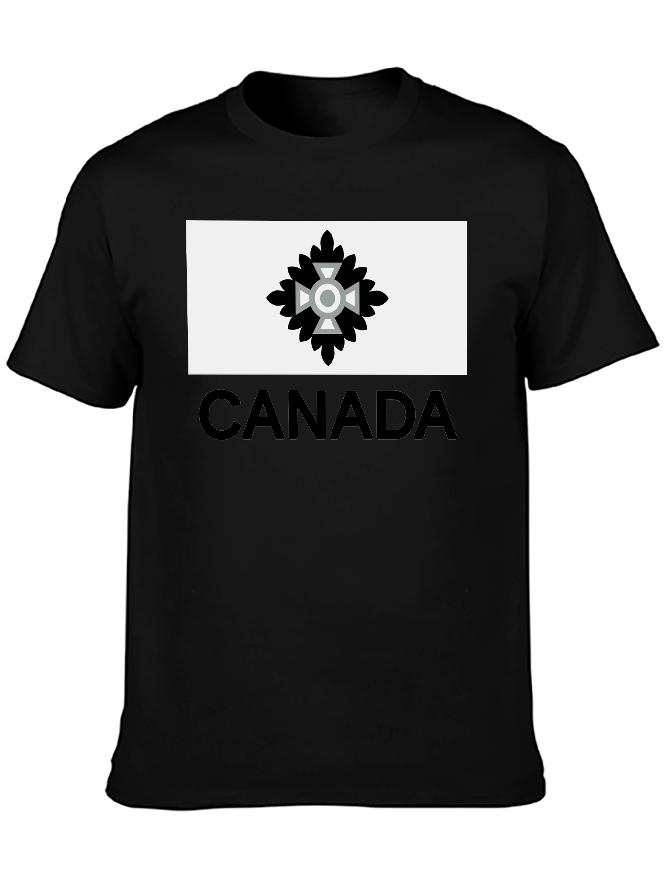 Camiseta Negra Hombre Diseño Canadá Estilizado