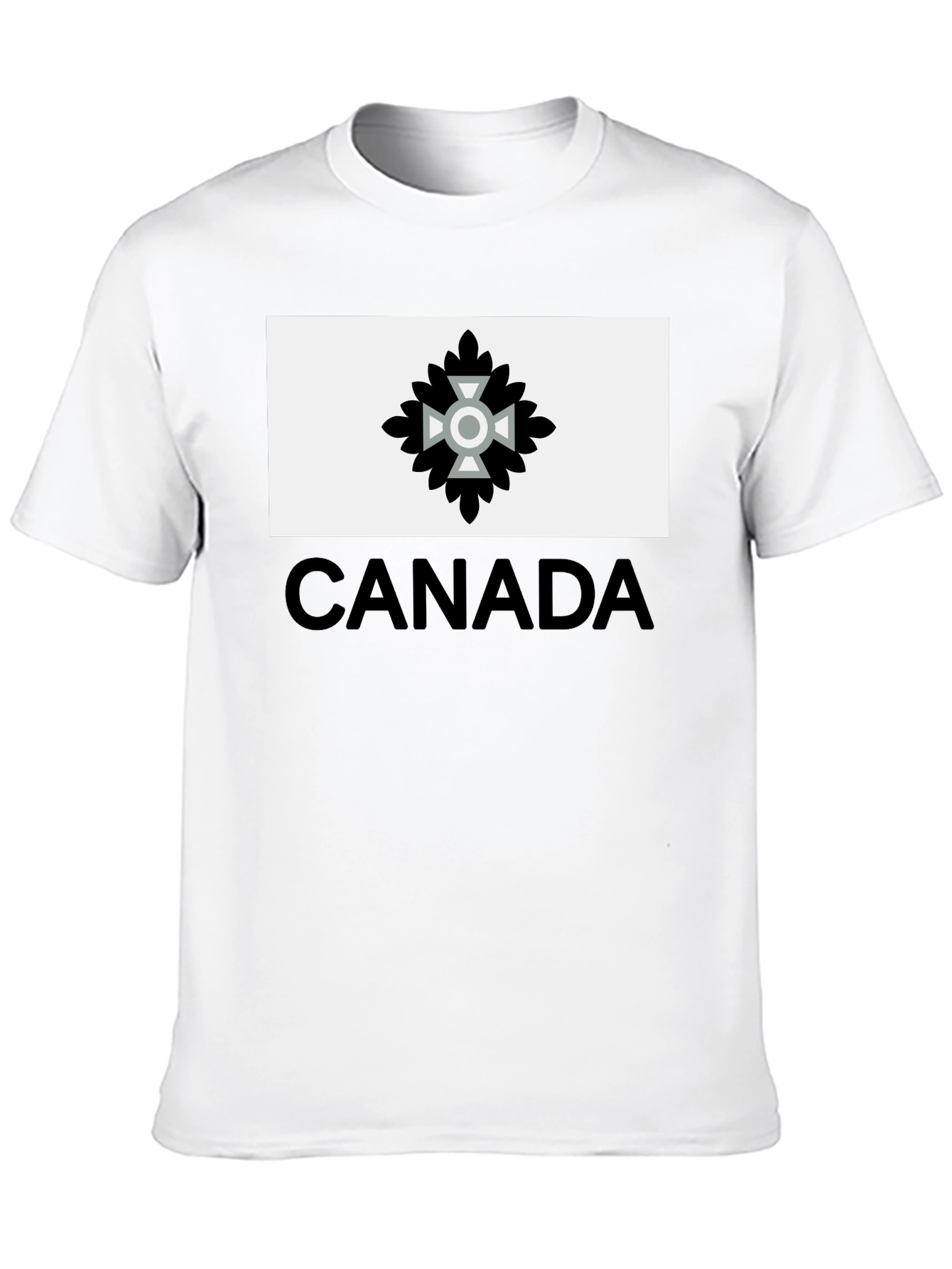 Camiseta Negra Hombre Diseño Canadá Estilizado