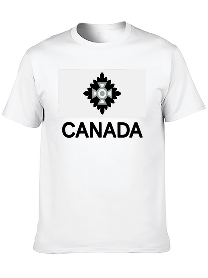 Camiseta Negra Hombre Diseño Canadá Estilizado