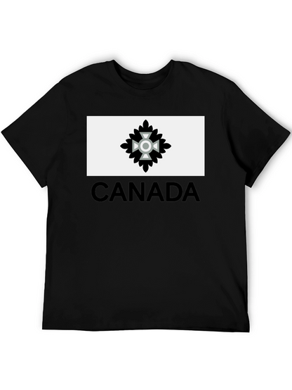 Camiseta Negra Hombre Diseño Canadá Estilizado