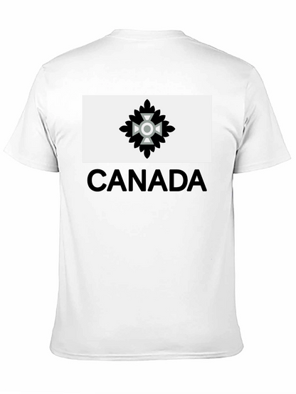 Camiseta Negra Hombre Diseño Canadá Estilizado