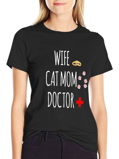 Camiseta Mujer Gato Mamá Doctora