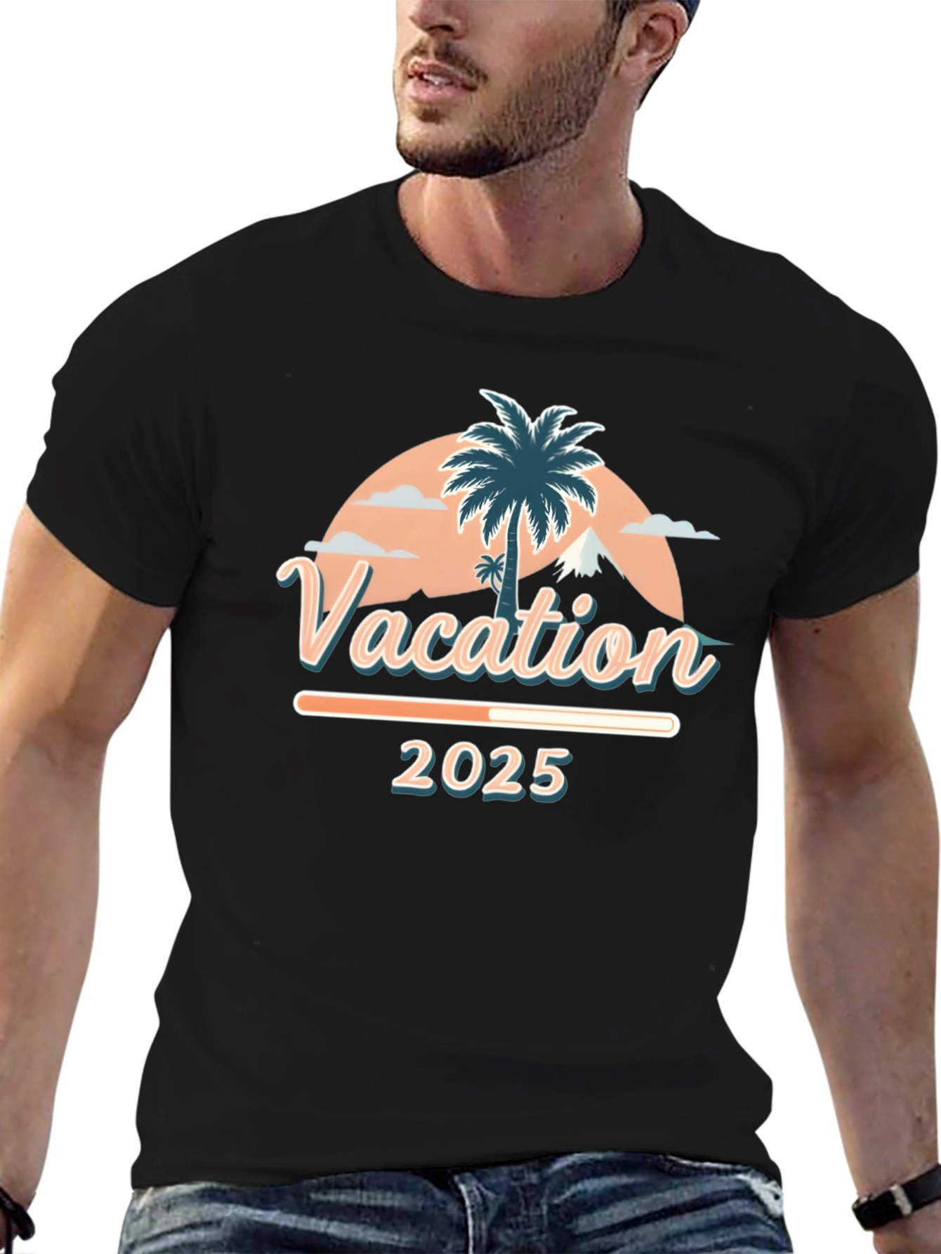 Camiseta Vacaciones 2025 Diseño Tropical