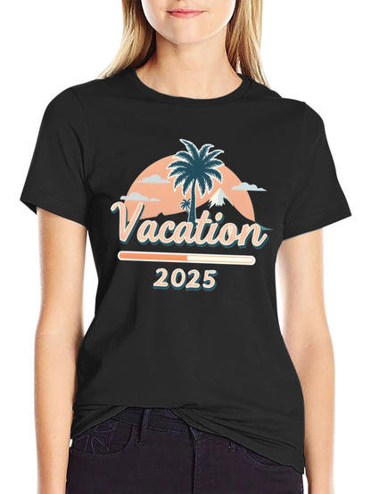 Camiseta Vacaciones 2025 Diseño Tropical