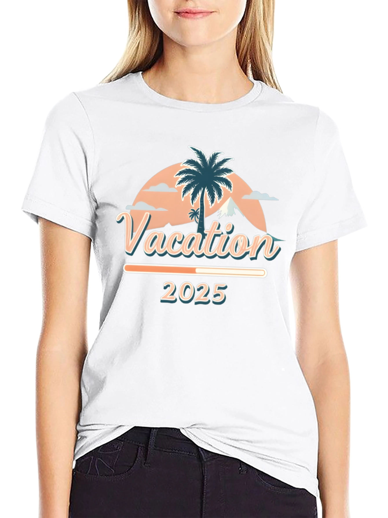 Camiseta Vacaciones 2025 Diseño Tropical