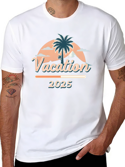 Camiseta Vacaciones 2025 Diseño Tropical