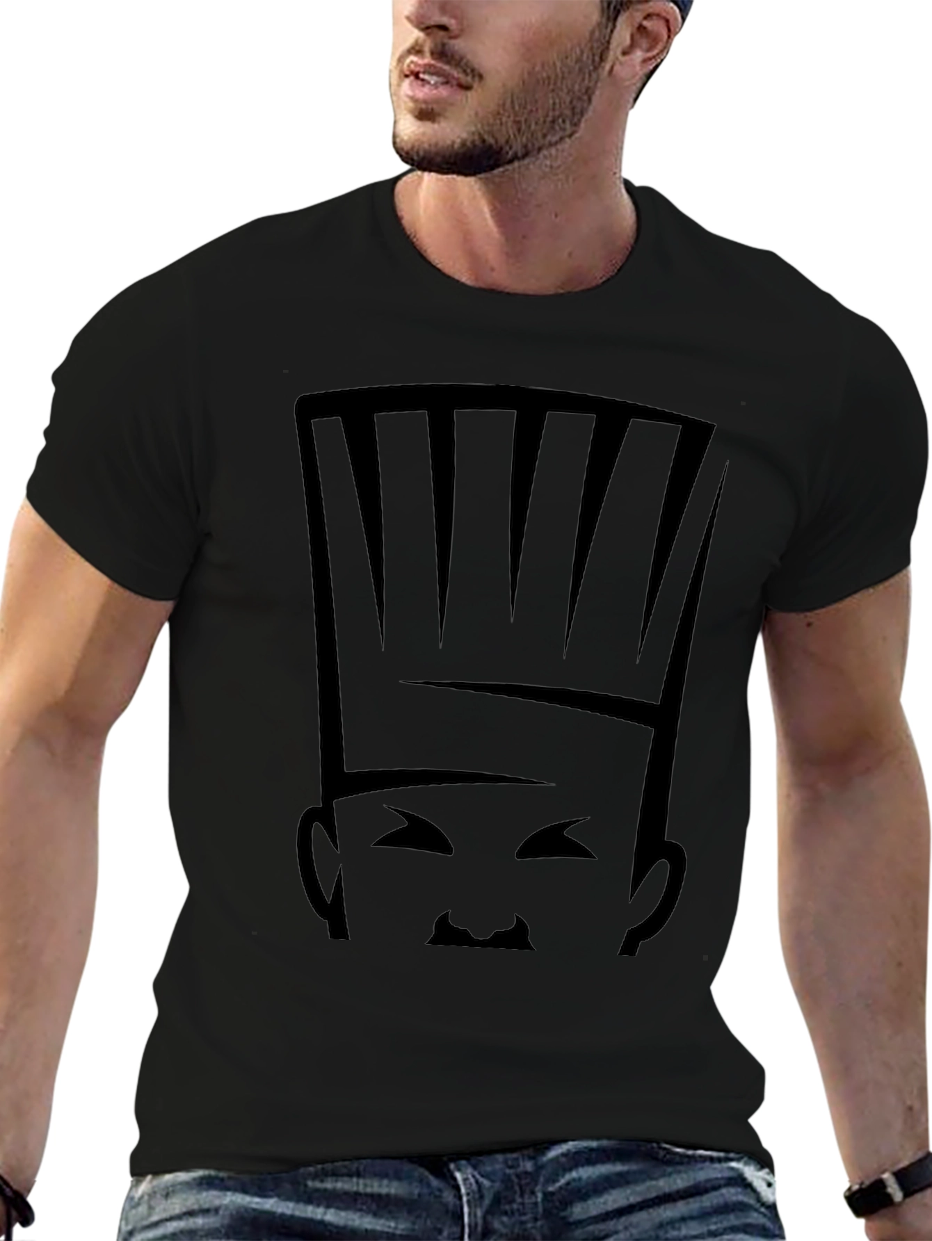 Camiseta Negra Chef Abstracto para Hombre