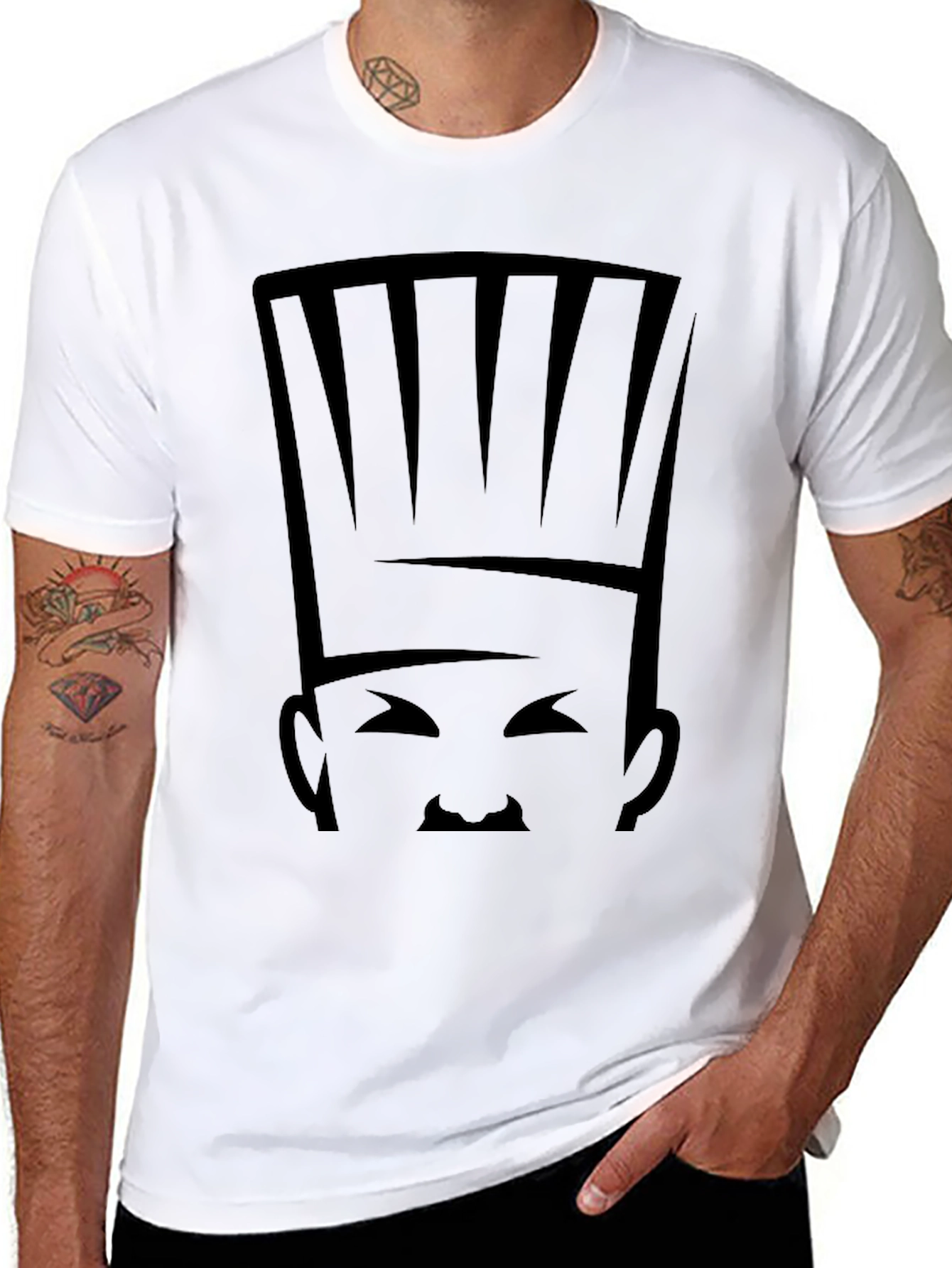 Camiseta Negra Chef Abstracto para Hombre