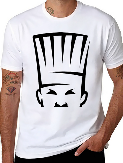 Camiseta Negra Chef Abstracto para Hombre