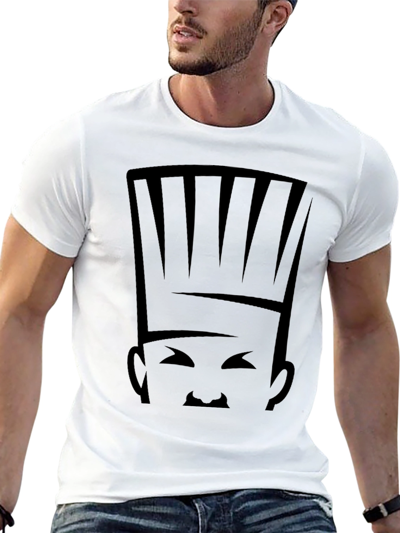 Camiseta Negra Chef Abstracto para Hombre