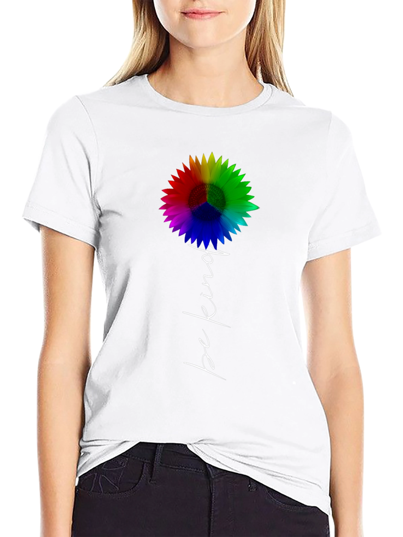 Camiseta Negra Girasol Sé Amable
