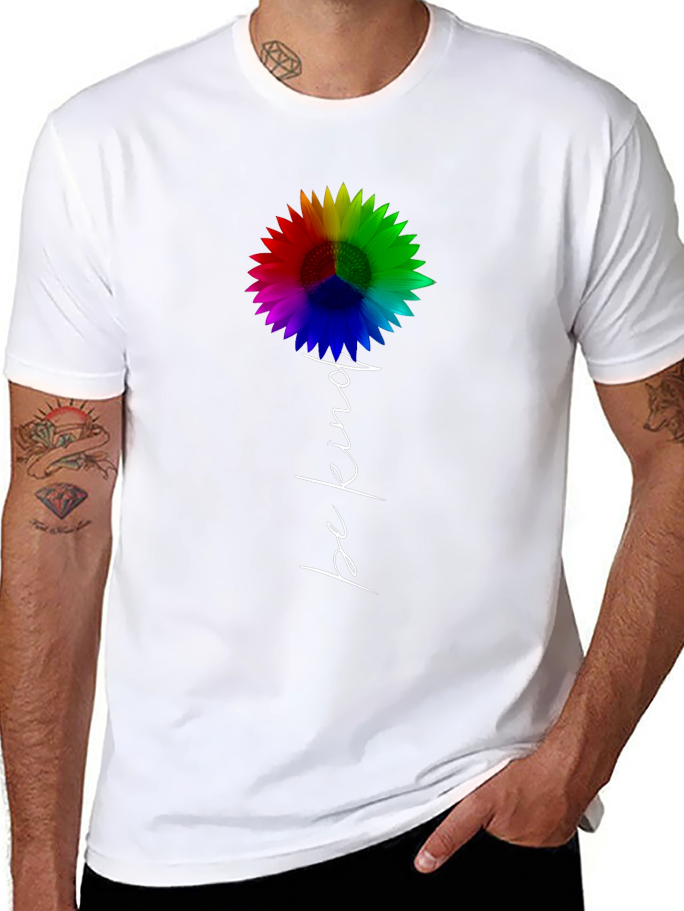 Camiseta Negra Girasol Sé Amable
