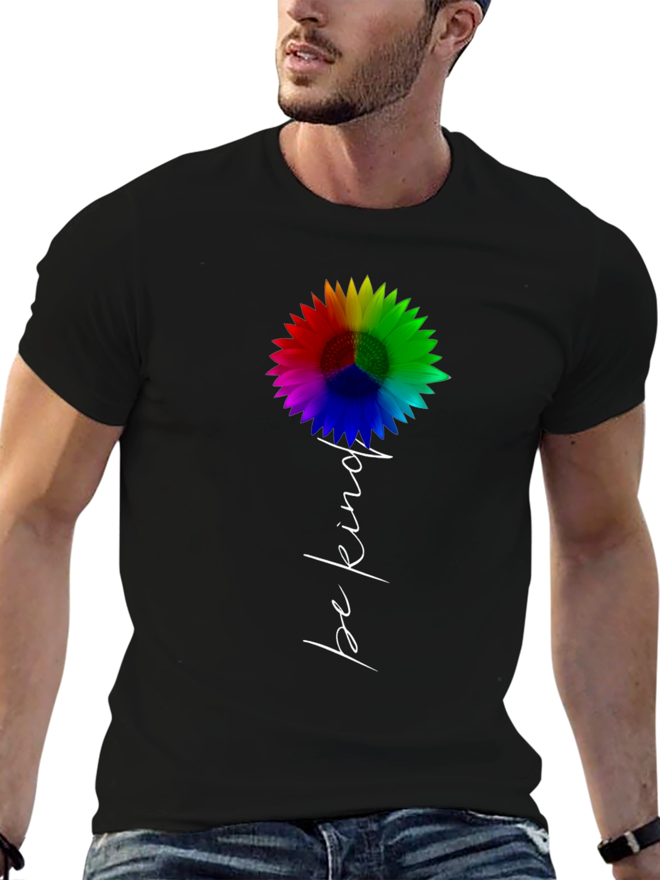 Camiseta Negra Girasol Sé Amable