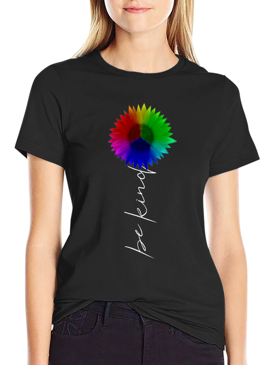 Camiseta Negra Girasol Sé Amable