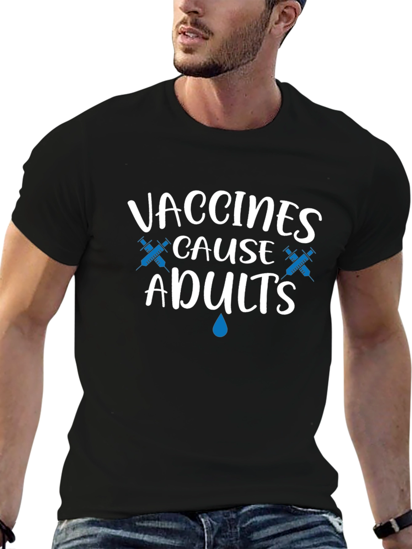 Camiseta Negra: Vacunas Causan Adultos